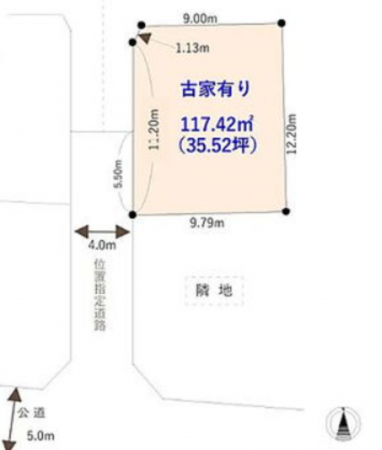 桶川市大字坂田、土地の間取り画像です