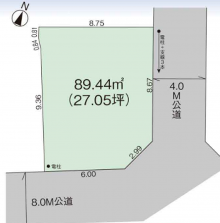 上尾市井戸木、土地の間取り画像です