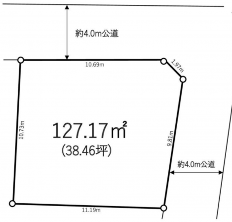 桶川市朝日、土地の間取り画像です