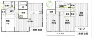 桶川市大字加納、中古一戸建ての間取り画像です