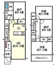 上尾市東今泉、新築一戸建ての間取り画像です