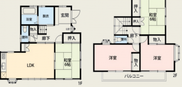 桶川市上日出谷南、中古一戸建ての間取り画像です