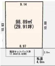 上尾市大字上、土地の間取り画像です