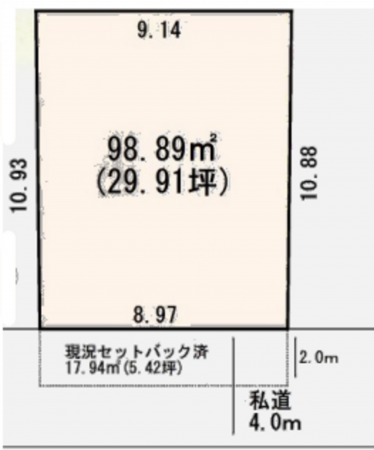上尾市大字上、土地の間取り画像です