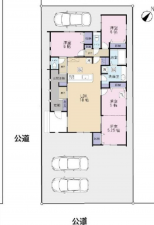 上尾市中妻、新築一戸建ての間取り画像です