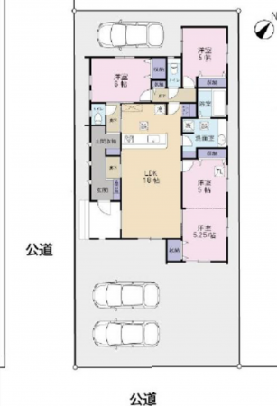 上尾市中妻、新築一戸建ての間取り画像です
