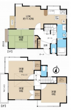 桶川市大字坂田、中古一戸建ての間取り画像です