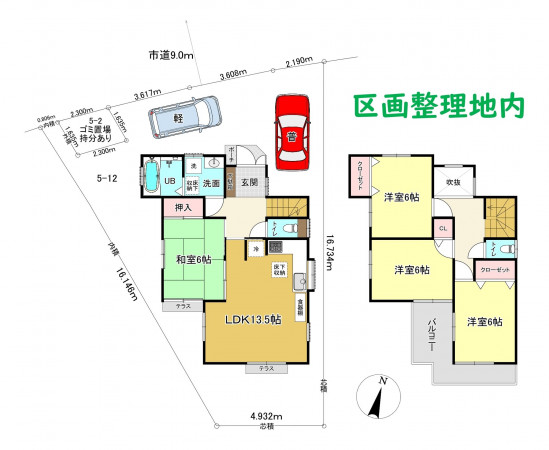 川口市安行出羽、中古一戸建ての間取り画像です
