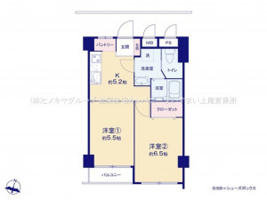 上尾市愛宕、マンションの間取り画像です