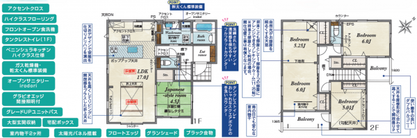 上尾市浅間台、新築一戸建ての間取り画像です