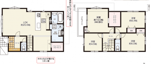 上尾市小泉、新築一戸建ての間取り画像です