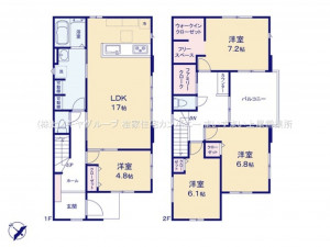 上尾市中妻、新築一戸建ての間取り画像です