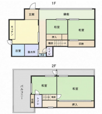 桶川市末広、中古一戸建ての間取り画像です