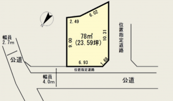 上尾市大字領家、土地の間取り画像です