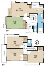 桶川市大字坂田、中古一戸建ての間取り画像です