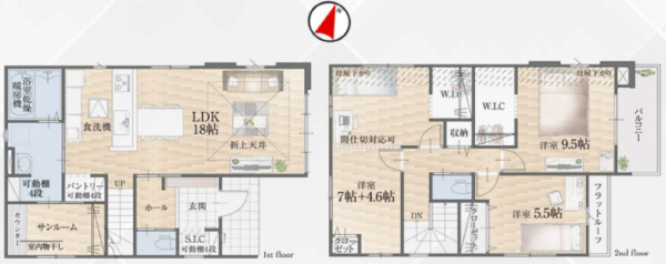 上尾市小泉、新築一戸建ての間取り画像です