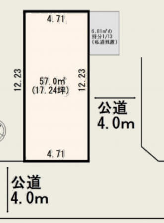 上尾市大字原市、土地の間取り画像です