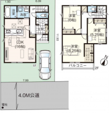 上尾市小泉、新築一戸建ての間取り画像です