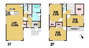 静岡市葵区幸庵新田、中古一戸建ての間取り画像です