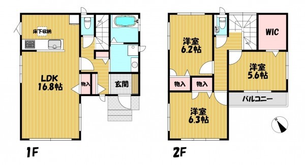 静岡市葵区幸庵新田、中古一戸建ての間取り画像です