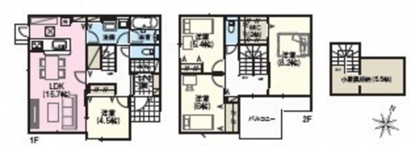 掛川市、新築一戸建ての間取り画像です