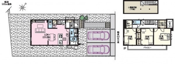 浜松市中区、新築一戸建ての間取り画像です