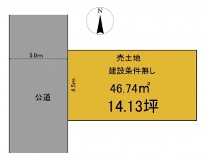 静岡市駿河区見瀬、土地の間取り画像です