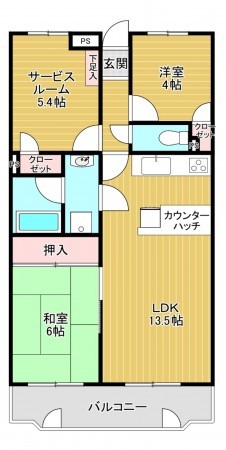 静岡市駿河区西島、マンションの間取り画像です