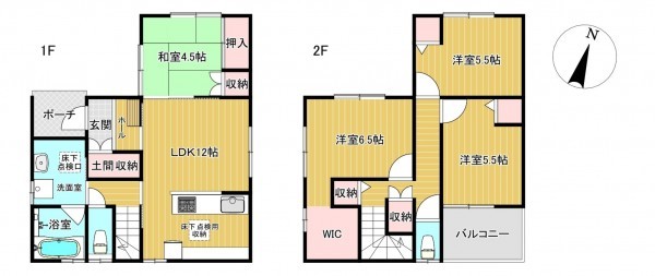 静岡市駿河区中村町、新築一戸建ての間取り画像です