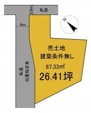 静岡市駿河区丸子、土地の間取り画像です
