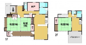 島田市御仮屋町、中古一戸建ての間取り画像です