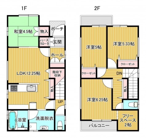 静岡市駿河区池田、新築一戸建ての間取り画像です