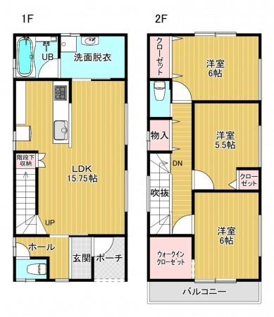 静岡市駿河区登呂、新築一戸建ての間取り画像です