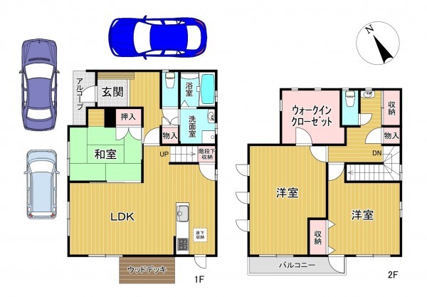 静岡市清水区新緑町、中古一戸建ての間取り画像です