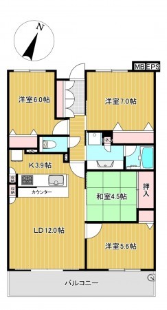 静岡市駿河区曲金、収益物件/マンションの間取り画像です