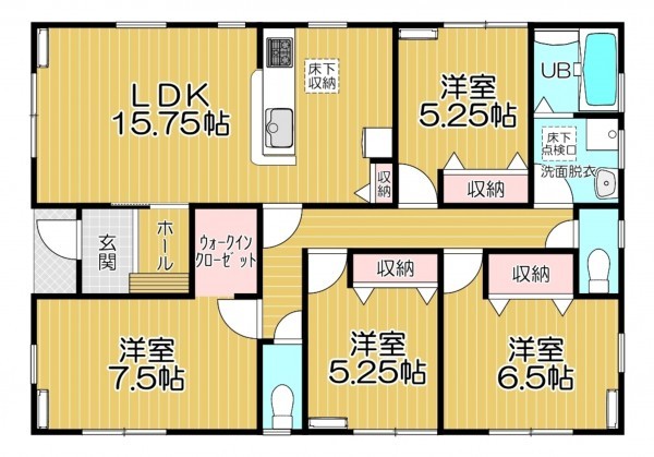 静岡市駿河区中島、新築一戸建ての間取り画像です
