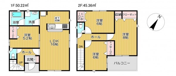 静岡市駿河区中島、新築一戸建ての間取り画像です
