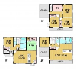 静岡市葵区羽鳥、中古一戸建ての間取り画像です