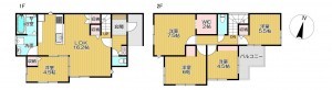 静岡市清水区吉川、新築一戸建ての間取り画像です