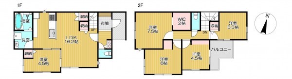 静岡市清水区吉川、新築一戸建ての間取り画像です