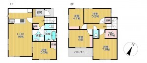 静岡市駿河区下川原、新築一戸建ての間取り画像です