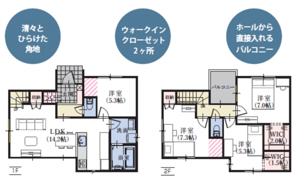 静岡市駿河区青木、新築一戸建ての間取り画像です