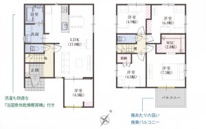 静岡市駿河区中島、新築一戸建ての間取り画像です