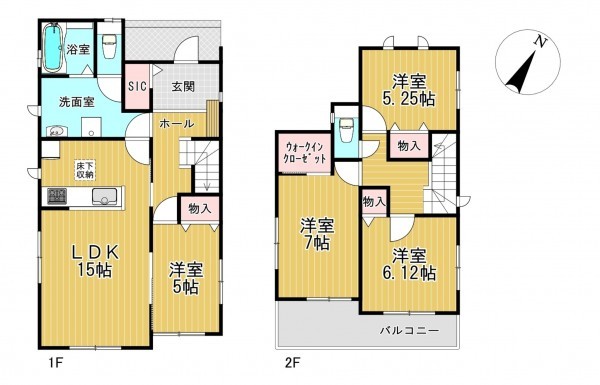 静岡市駿河区東新田、新築一戸建ての間取り画像です