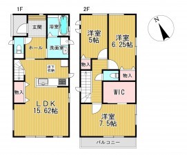 静岡市駿河区新川、新築一戸建ての間取り画像です