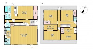 静岡市駿河区国吉田、中古一戸建ての間取り画像です