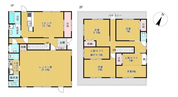静岡市駿河区国吉田、中古一戸建ての間取り画像です
