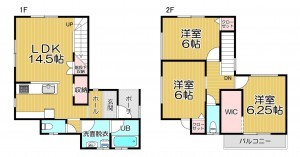 静岡市駿河区敷地、新築一戸建ての間取り画像です