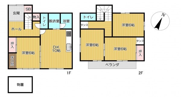 静岡市駿河区広野、中古一戸建ての間取り画像です