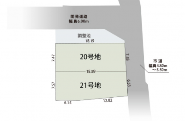 静岡市駿河区向手越、土地の間取り画像です